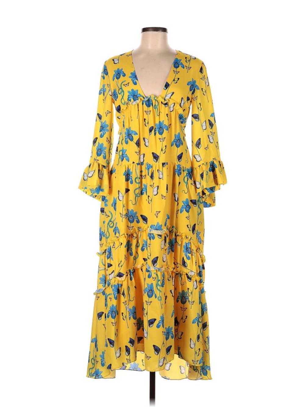 Borgo de Nor Yellow Snake and Iris Dress